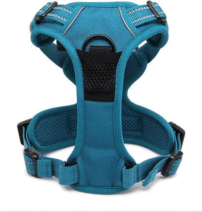 Adjustable No-Pull Dog Harness Reflective Vest, Blue, XS | Front Clip, No-Choke, Soft Padded, Control Handle, anti Escape, Dog Car Harness, Walking and Training, Escape Proof, TLH5651