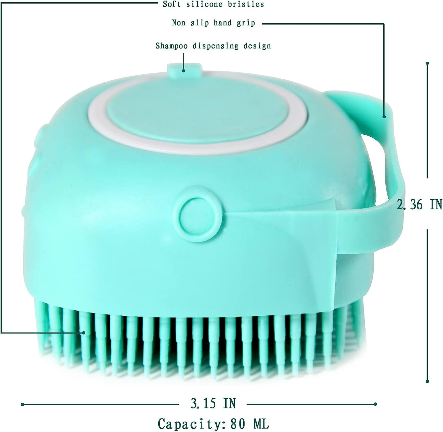 Pet Bath Brush Dog Shampoo Dispenser Dog Bath Brush Scrubber (Blue) | Soft Silicone Dog Cat Grooming Brush with Shampoo Dispenser for Gentle Massage Deep Cleaning and Bathing Cat Dogs and Puppies