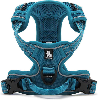 Adjustable No-Pull Dog Harness Reflective Vest, Blue, XS | Front Clip, No-Choke, Soft Padded, Control Handle, anti Escape, Dog Car Harness, Walking and Training, Escape Proof, TLH5651